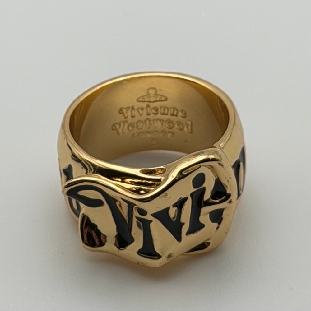 Vivienne Westwood Gold Band with Black Accents - Picture 3 of 6